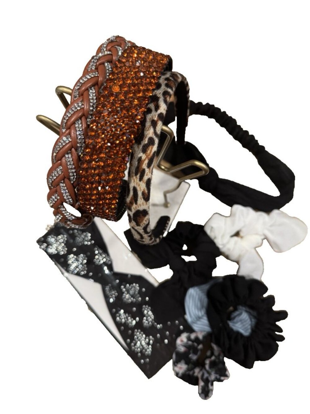 NORDSTROM 10 PC Hair Accessories Bundle Lot Headband Scrunchies Rhinestone NEW